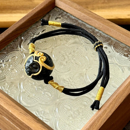 Funky Punky® Tibetan Wukong Bracelet with Deer Antler & Handwoven Cord