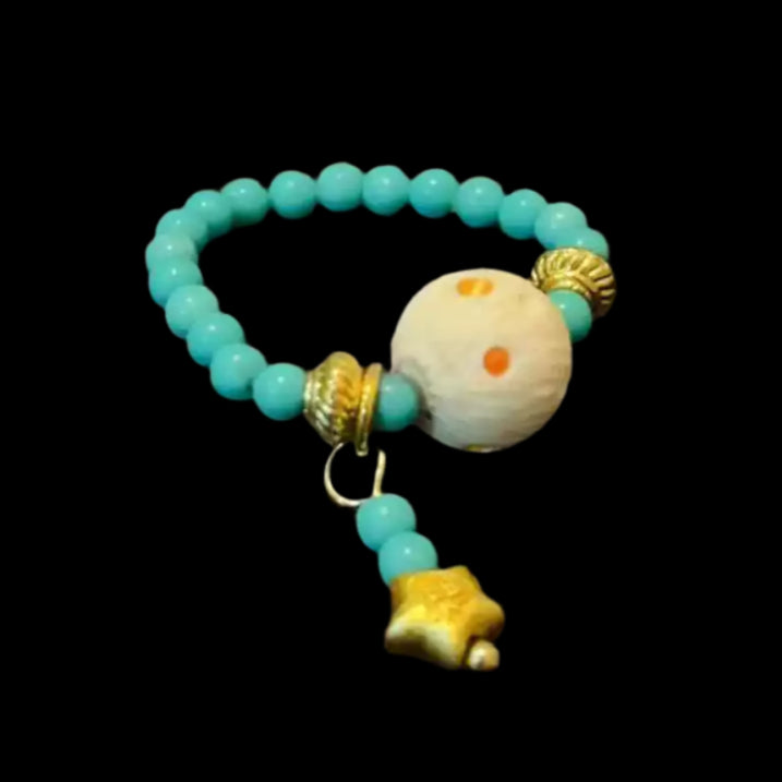 Funky Punky® Tibetan Mammoth Ivory Ring with Turquoise Beads
