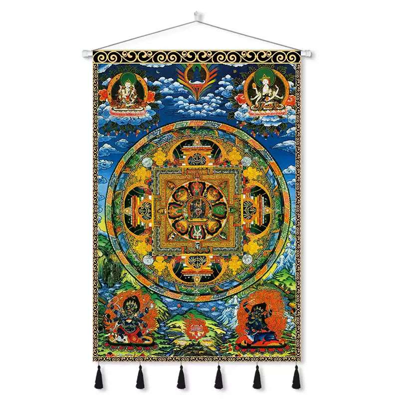 Tibetan Thangka Wall Hangings – Sacred Mandala Tapestries for Spiritual Growth and Blessings
