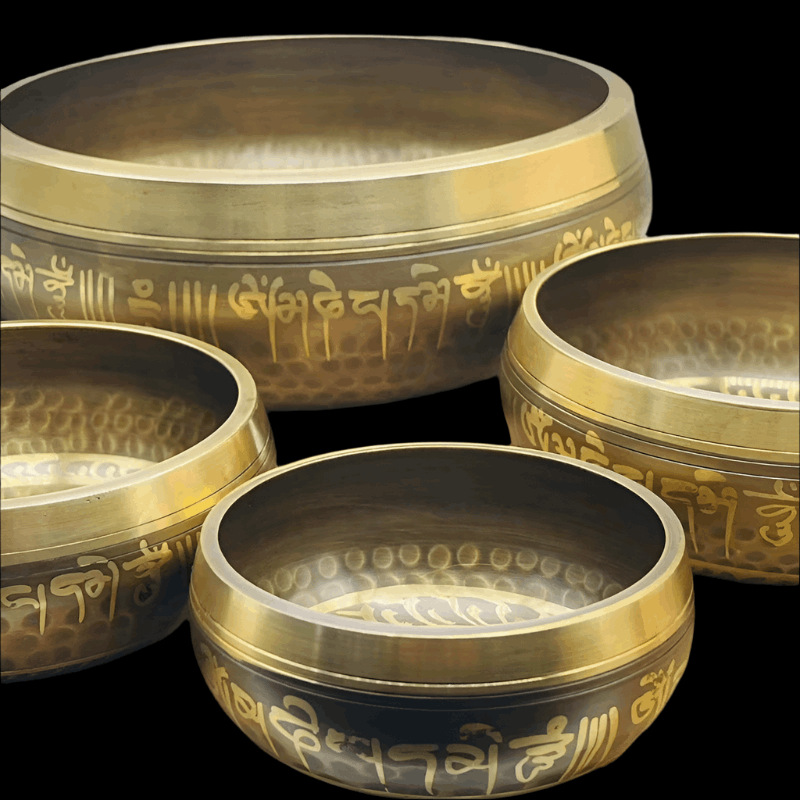 Tibetan Singing Bowl - Brass with Vajra Design for Meditation & Healing