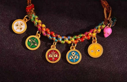 Tibetan Woven Five-Way Wealth God Bracelet