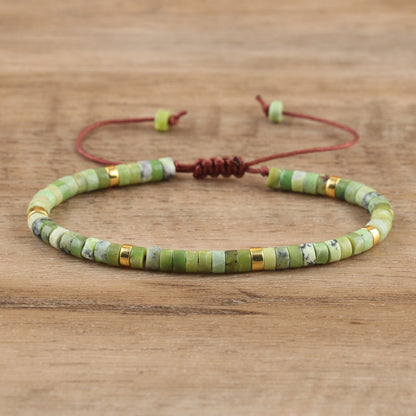 Braided Tibetan-Inspired Narrow Cuff Bracelet in Silver and Gold