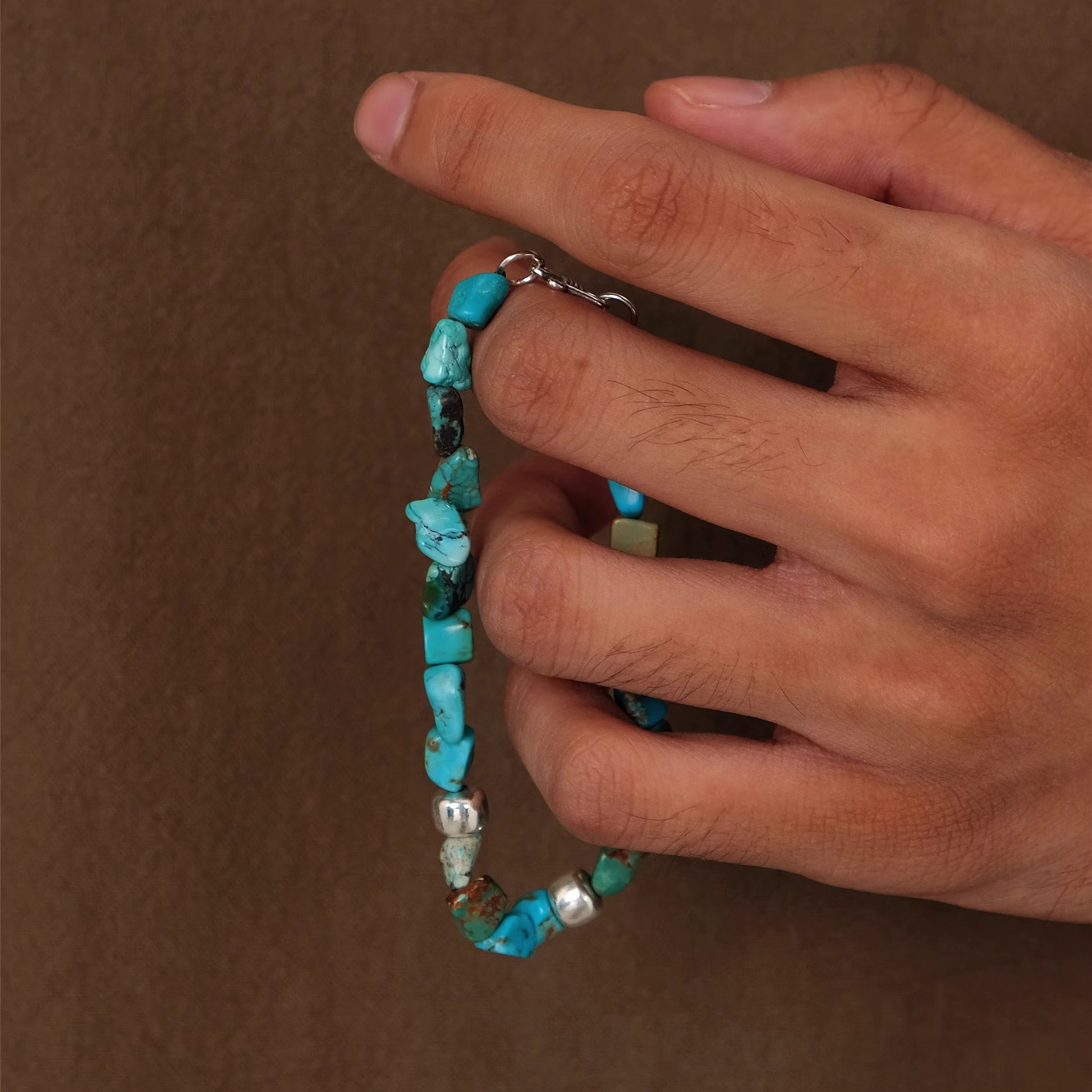 Sterling Silver & Turquoise Beaded Bracelet – Healing and Protection