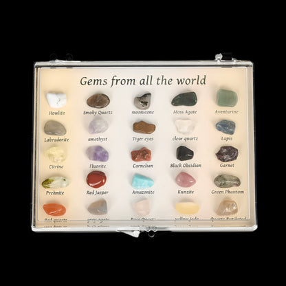 Global Gemstone Collection – 20 Natural Stones for Spiritual Healing & Meditation Display