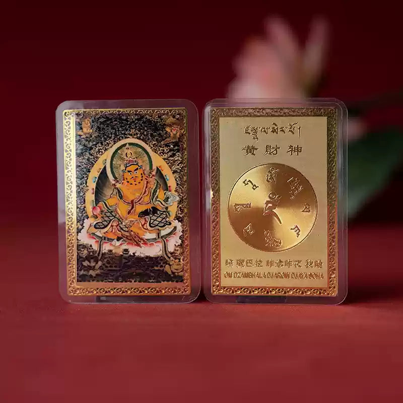 Zachilhamo Gold Foil Amulet Card – Tibetan Wealth Protection Talisman