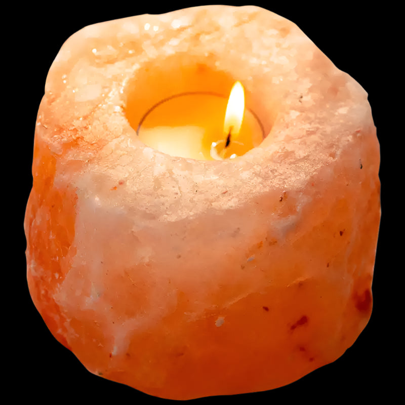 Himalayan Rose Rock Salt Candle Holder - Natural Pink Crystal for Relaxation & Wellness
