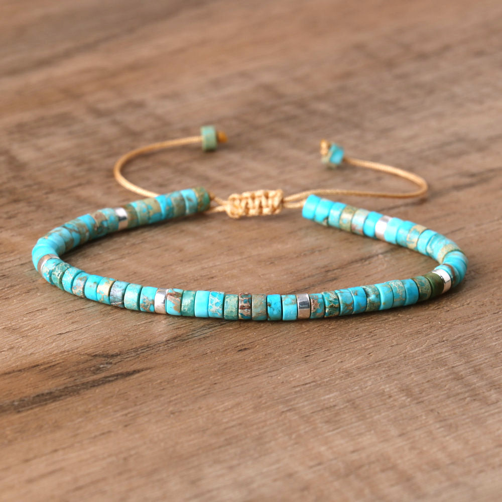 Braided Tibetan-Inspired Narrow Cuff Bracelet in Silver and Gold