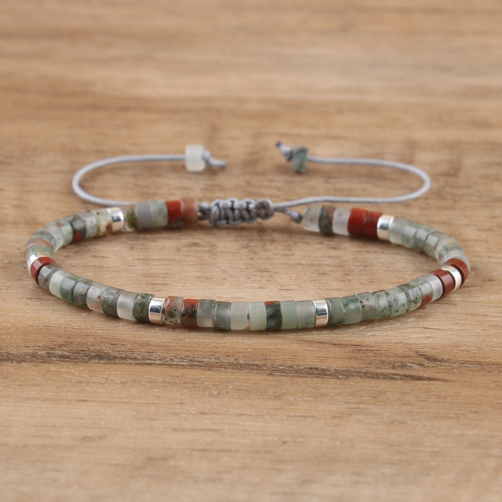 Braided Tibetan-Inspired Narrow Cuff Bracelet in Silver and Gold