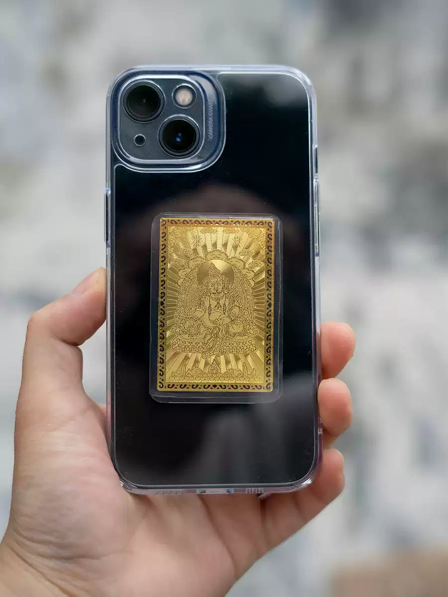 Zachilhamo Gold Foil Amulet Card – Tibetan Wealth Protection Talisman