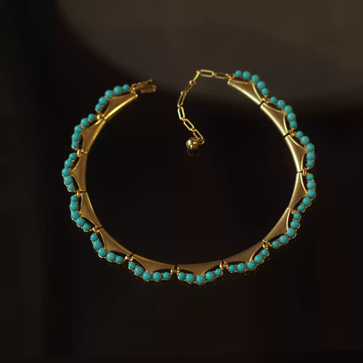 Sky Royal® Vintage-Inspired Turquoise & Gold Necklace