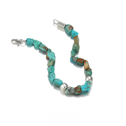 Sterling Silver & Turquoise Beaded Bracelet – Healing and Protection