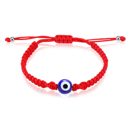 Adjustable Evil Eye Cord Bracelet – Tibetan Red & Black Design