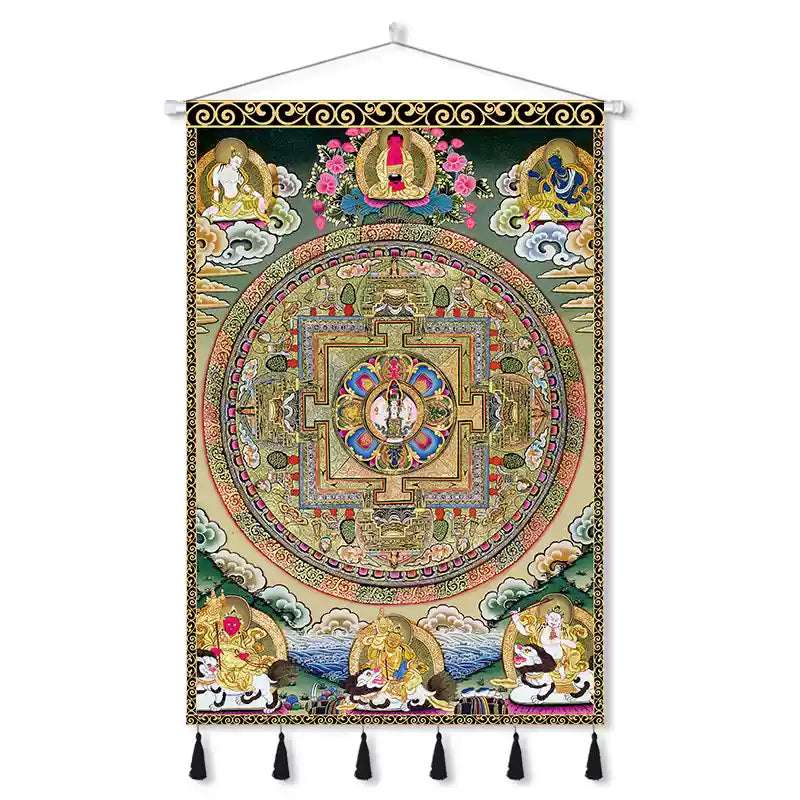 Tibetan Thangka Wall Hangings – Sacred Mandala Tapestries for Spiritual Growth and Blessings