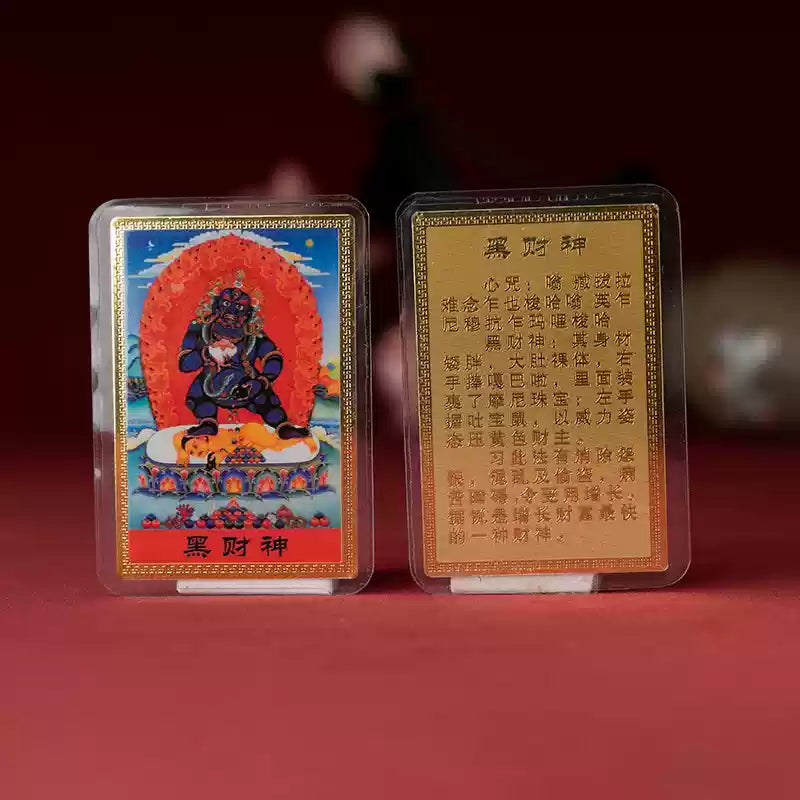 Zachilhamo Gold Foil Amulet Card – Tibetan Wealth Protection Talisman