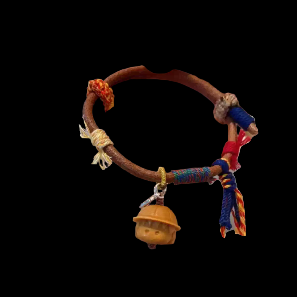 Funky Punky® Tibetan Leather Bracelet with Sandalwood Maruko Charm & Cotton Cords