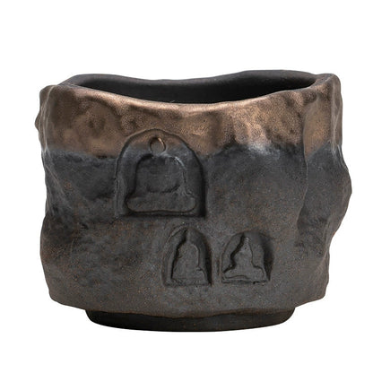 Gilded Zen Master Tea Cup – A Tribute to Ancient Buddhist Art