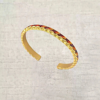 Iron Tapestry® Braided  Narrow Cuff Bracelet in Silver and Gold