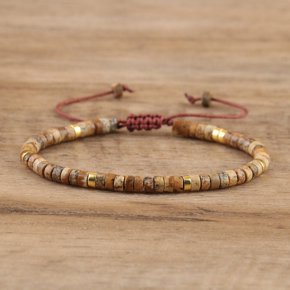 Braided Tibetan-Inspired Narrow Cuff Bracelet in Silver and Gold