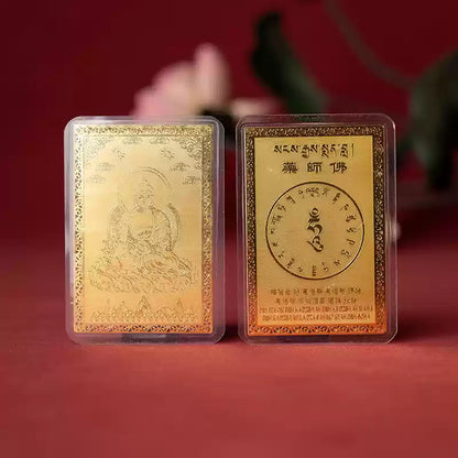 Zachilhamo Gold Foil Amulet Card – Tibetan Wealth Protection Talisman