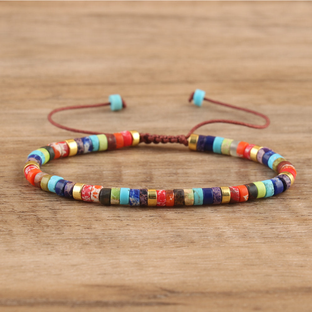 Braided Tibetan-Inspired Narrow Cuff Bracelet in Silver and Gold