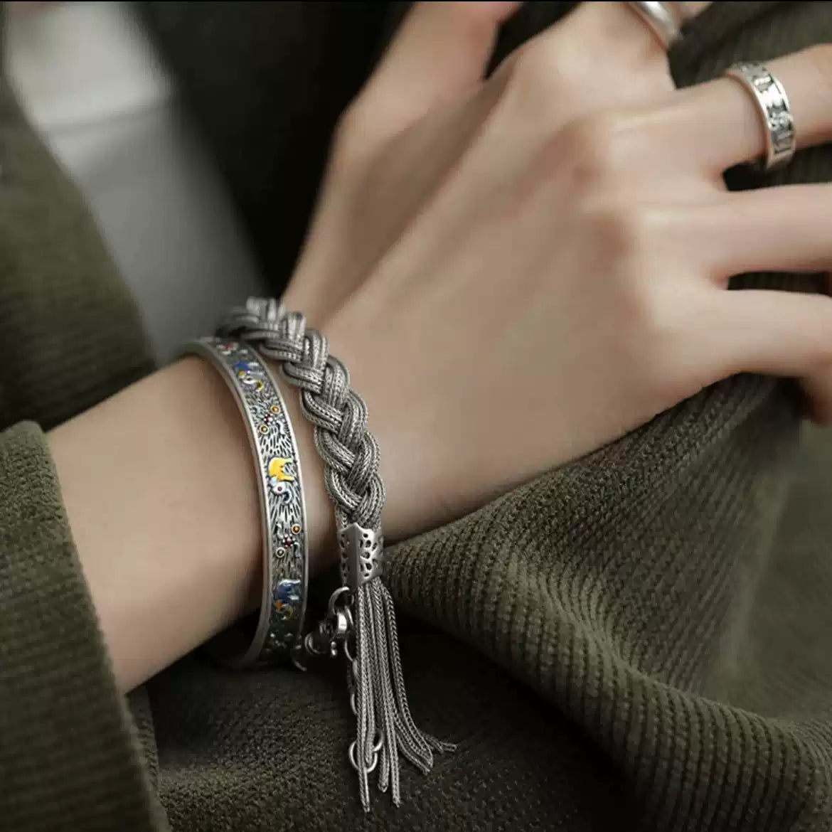 Handcrafted Braided Silver Bracelet - Symbolizing Unity & Strength