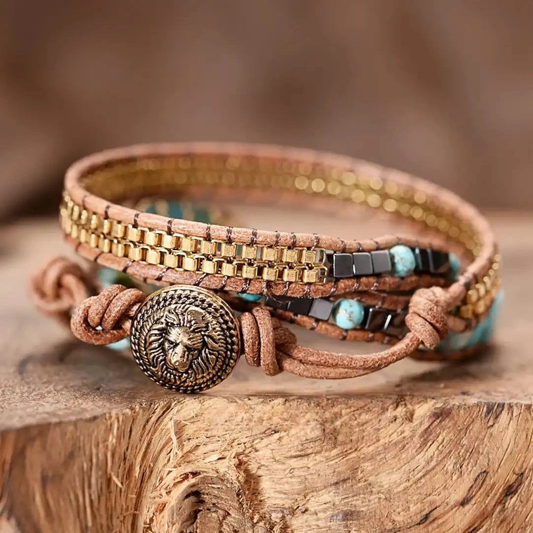 Tibetan Turquoise & Crystal Bracelet – Spiritual Protection & Healing