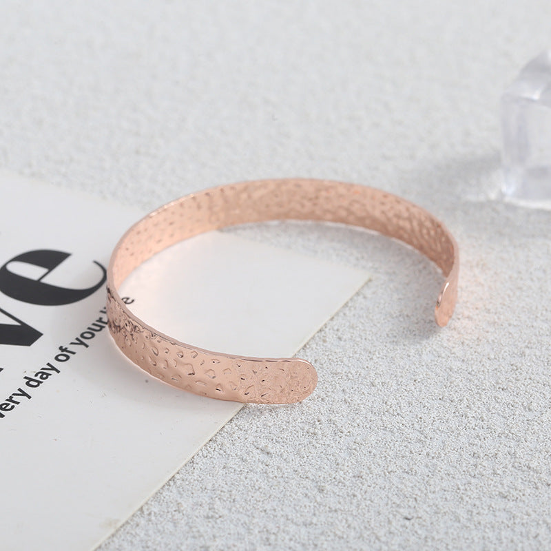 Vintage Red Copper Magnetic Open Cuff Bracelet