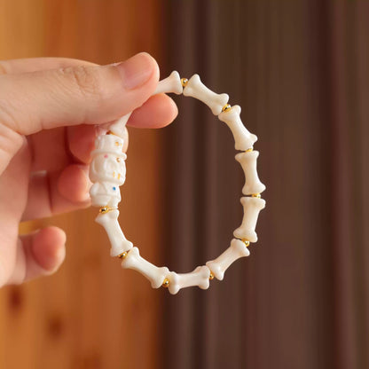 Funky Punky® Tibetan Camel Bone Bracelet with Carved Magician Bead