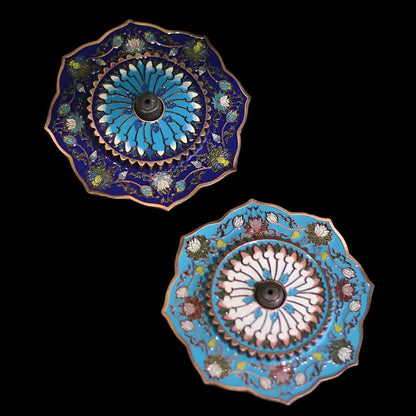 Zen Lotus Incense Holder – Hand-Painted Cloisonné Aromatherapy Burner