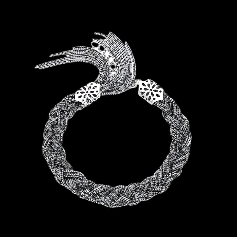 Handcrafted Braided Silver Bracelet - Symbolizing Unity & Strength
