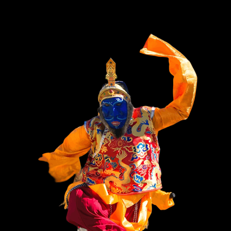 Traditional Tibetan Mask from Lithang Tibetan Opera - Handcrafted Kham Tibetan Drama Masks