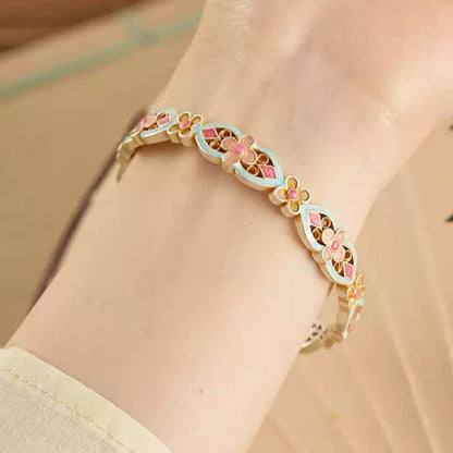Garden of Empresses® Cloisonné Flower Bracelet with Filigree Detail