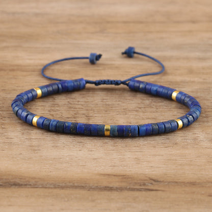 Braided Tibetan-Inspired Narrow Cuff Bracelet in Silver and Gold
