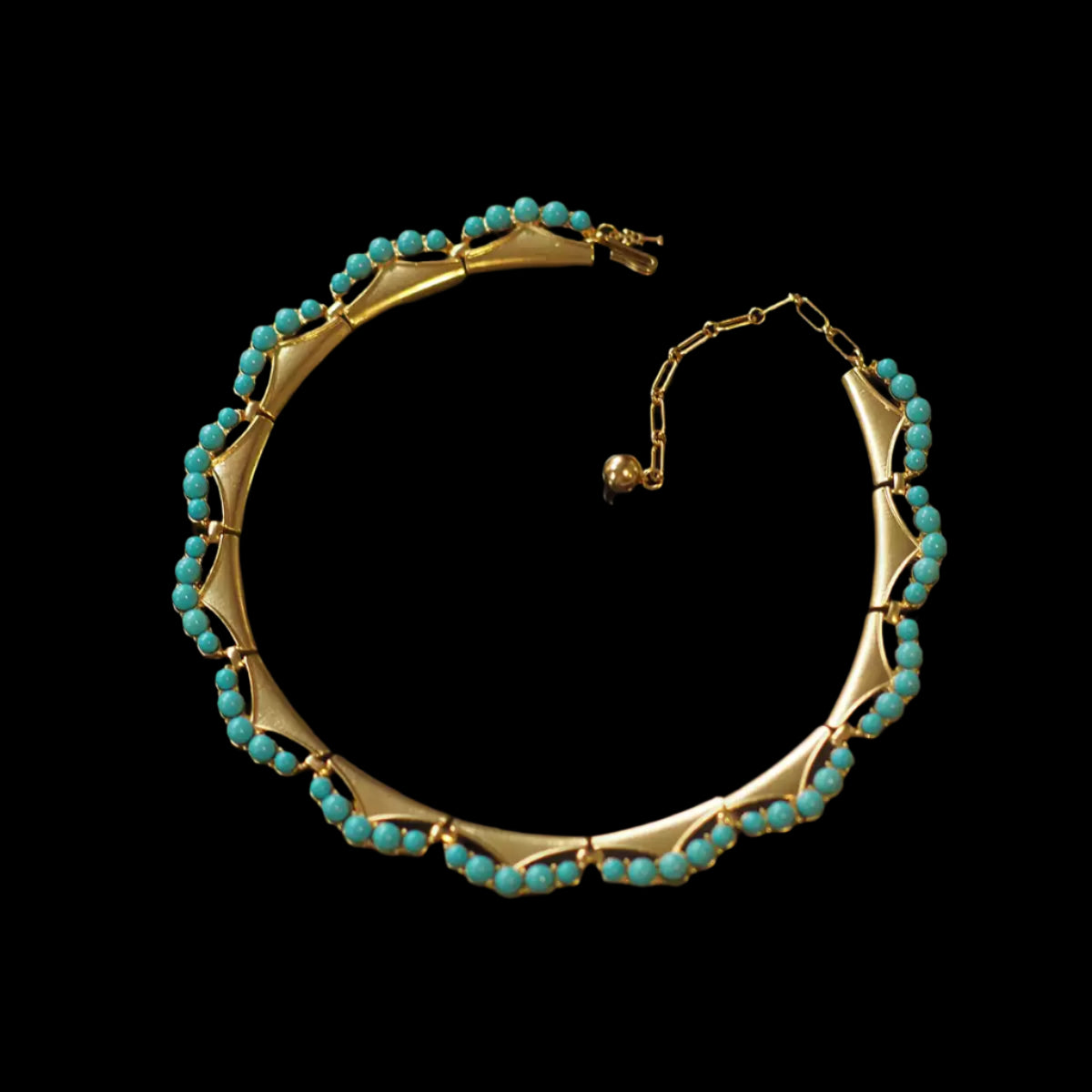 Sky Royal® Vintage-Inspired Turquoise & Gold Necklace