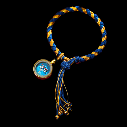 Braids of the Sacred® Tibetan Dragon Scale Knot Five Deity Eye Bracelet