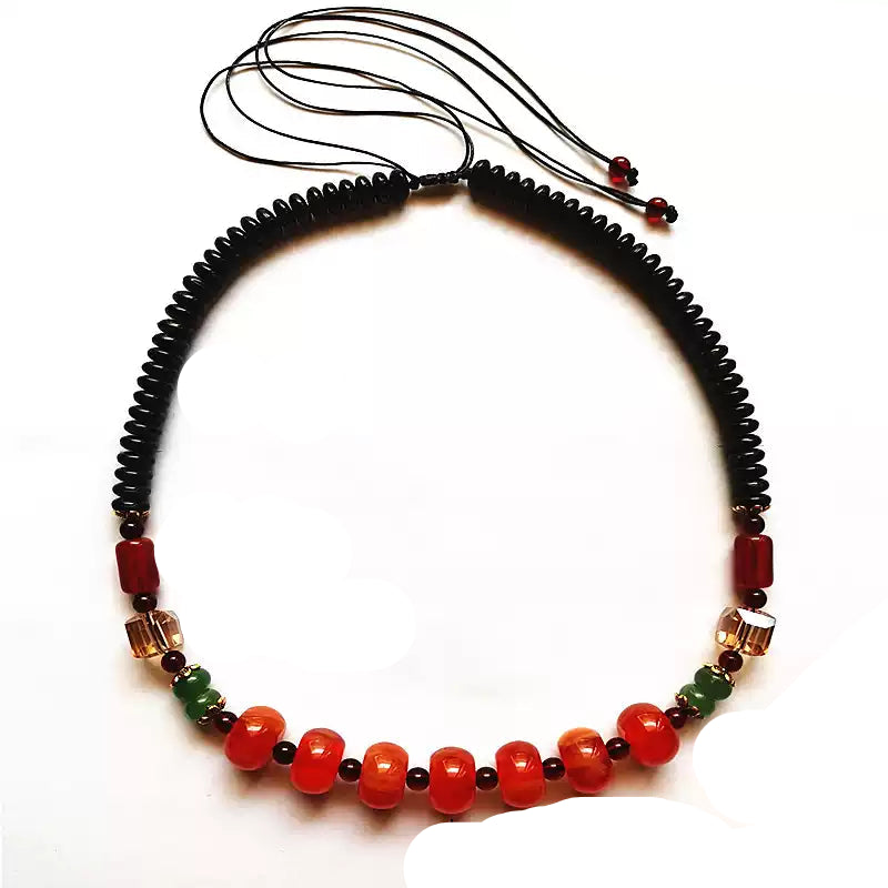 Garden of Empresses® Amber Mala Necklace with Natural Beads