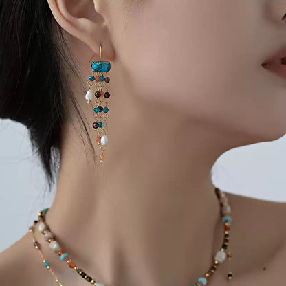 Pastel Reverie® Gemstone Beaded Tassel Earrings