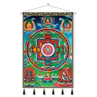 Tibetan Thangka Wall Hangings – Sacred Mandala Tapestries for Spiritual Growth and Blessings