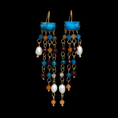 Pastel Reverie® Gemstone Beaded Tassel Earrings
