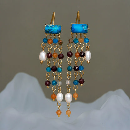 Pastel Reverie® Gemstone Beaded Tassel Earrings