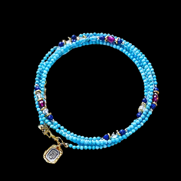 Pastel Reverie® Layered Gemstone Beaded Choker Necklace with Pendant
