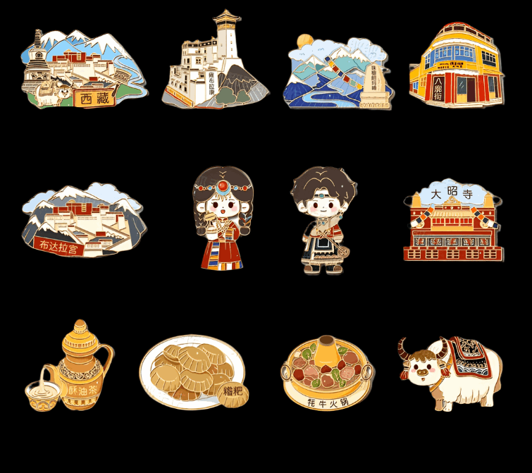 Tibetan Culture Decorative Fridge Magnets – A Collection of Himalayan Heritage