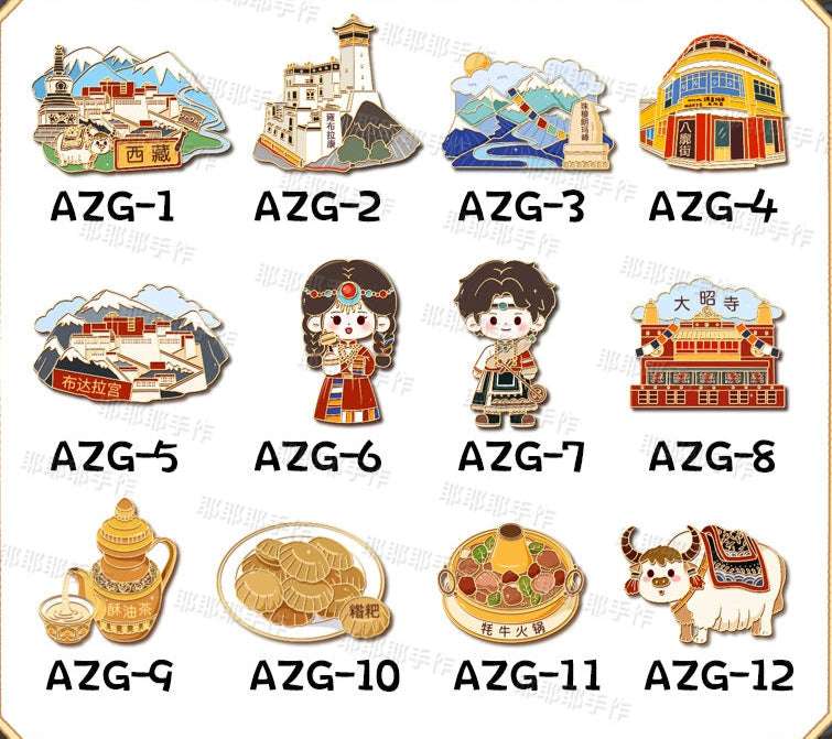 Tibetan Culture Decorative Fridge Magnets – A Collection of Himalayan Heritage