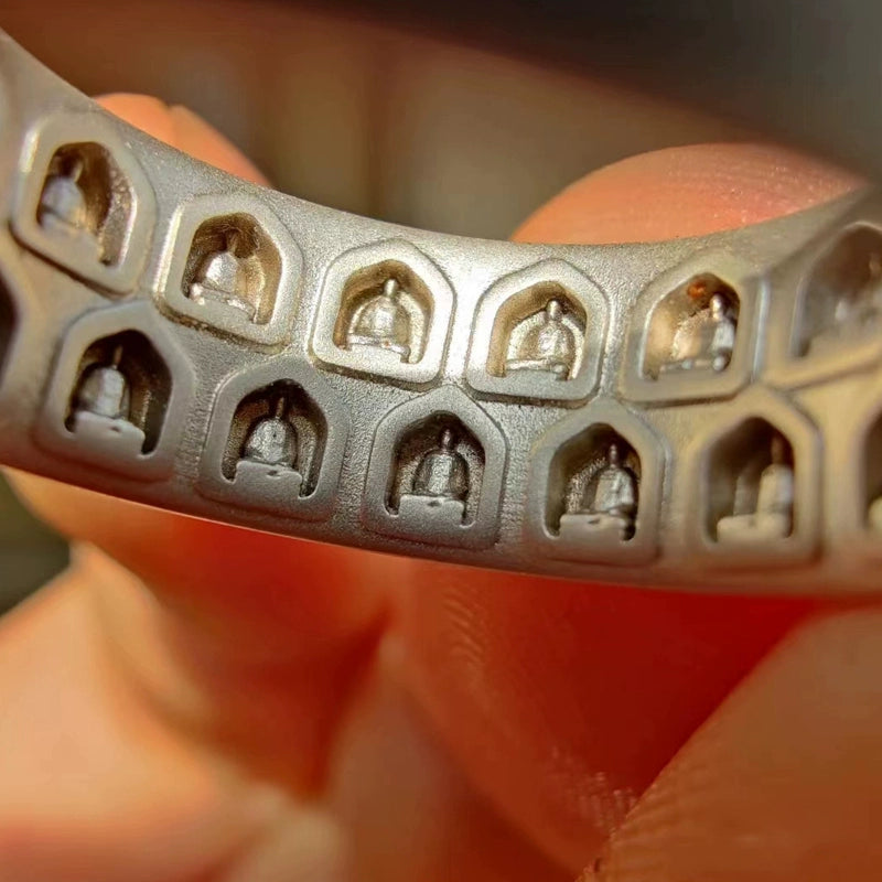 Pure Silver Buddha Face Ring