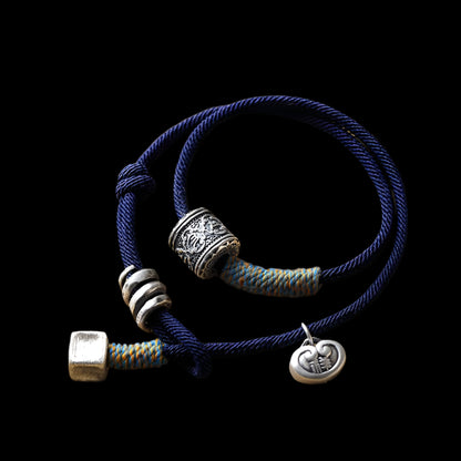 Handwoven Tibetan Bracelet with Six-Word Mantra – A Symbol of Peace and Blessings