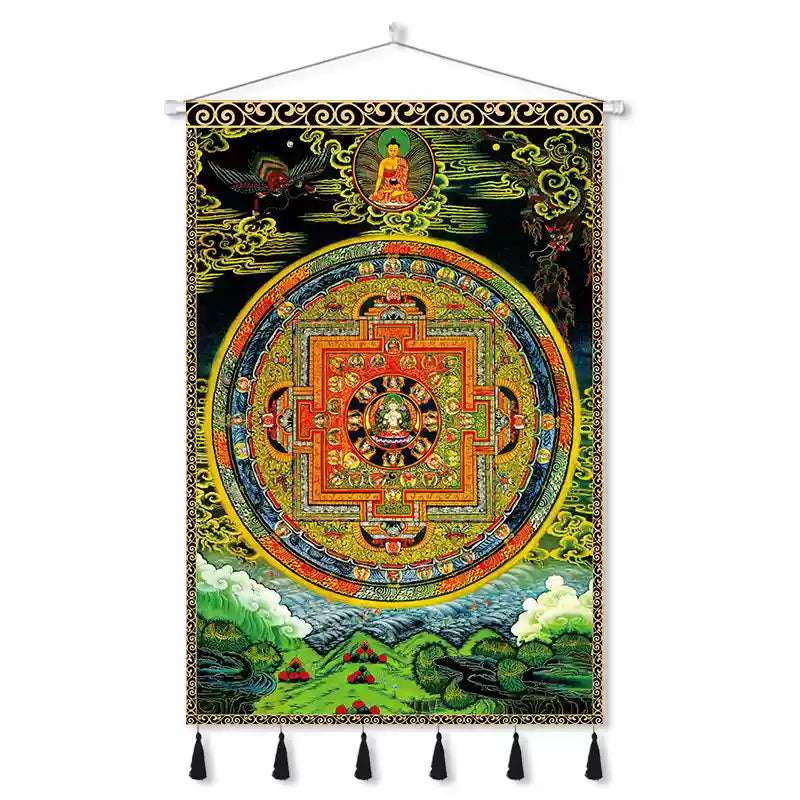 Tibetan Thangka Wall Hangings – Sacred Mandala Tapestries for Spiritual Growth and Blessings