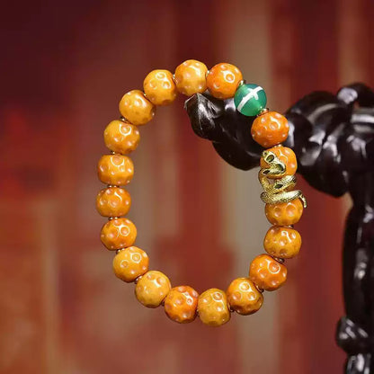 Circle of Life® Tibetan Yak Bone Bracelet with Snake Charm & Agate