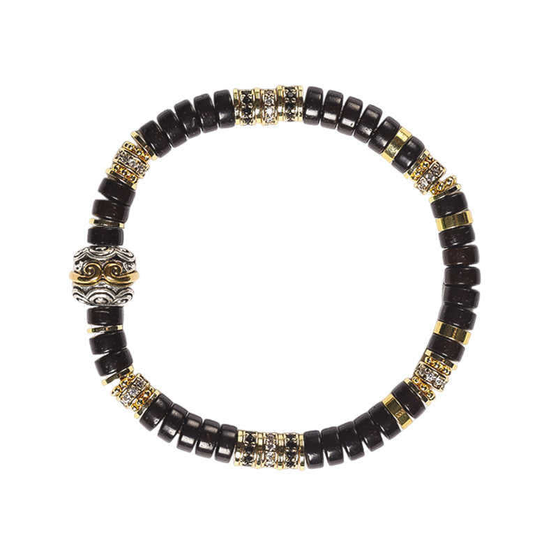Tibetan Black Coconut Wood Buddhist Bracelet