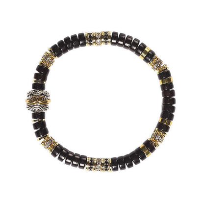 Tibetan Black Coconut Wood Buddhist Bracelet