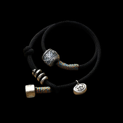 Handwoven Tibetan Bracelet with Six-Word Mantra – A Symbol of Peace and Blessings